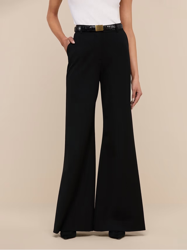 L'agence Black High-Rise Wide-Leg Trousers